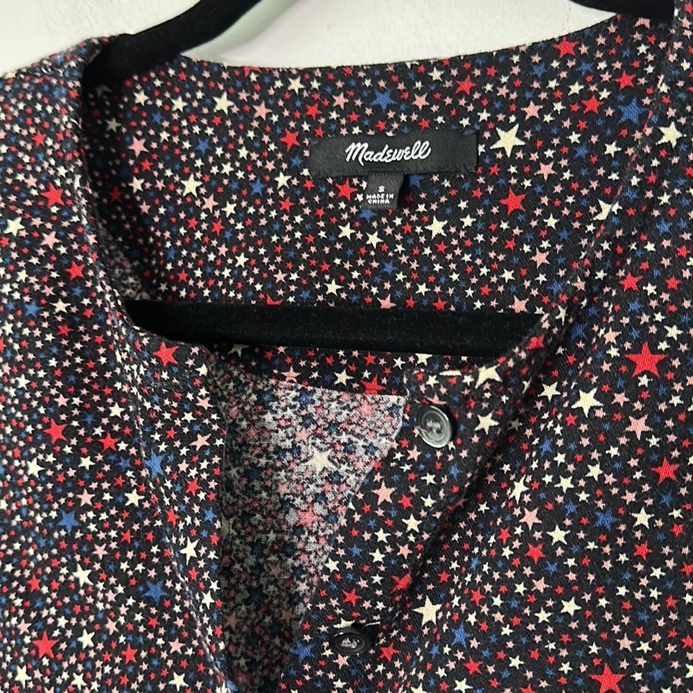 Madewell Studio Ruffle-Hem Top in Starry Night blouse - Picture 3 of 7